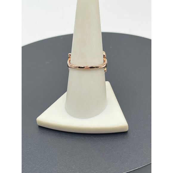 D'Joy Sterling Silver Rose Gold Fleur-de-Lis Diamond Accent Flower Ring Size 8.5 - Picture 4 of 8